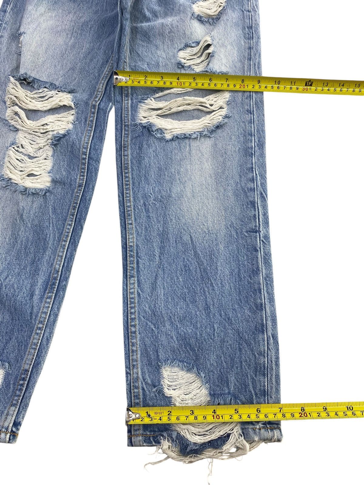 Japanese Brand Japanese Brand Acid Blue Wash Style Distressed Jeans Size US 32 / EU 48 - 8 Thumbnail