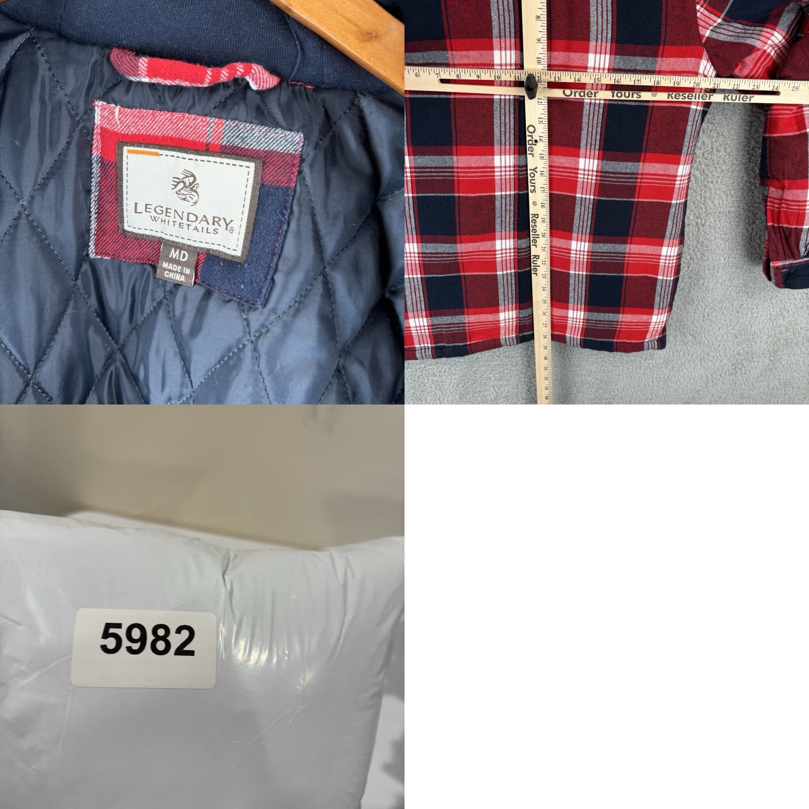 Vintage Legendary Whitetails Hoodie Shirt Jacket Shacket Men M Plaid Red Heavyweight Quilted Pockets Pocket Hooded Outdoor Winter Fall Spring Casual Workwear Size US M / EU 48-50 / 2 - 8 Thumbnail