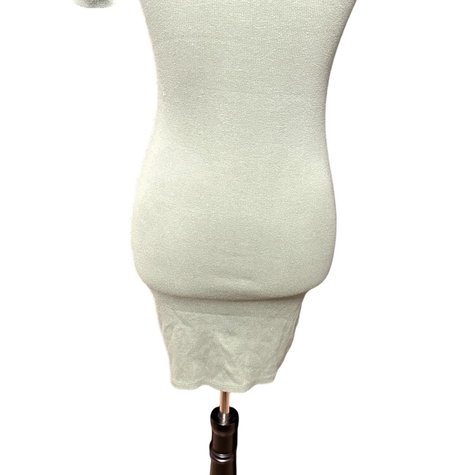 Other Open Edit Sage Green Bodycon Mini Dress Ribbed XXS NWOT Size XXS / US 00 / IT 34 - 7 Thumbnail