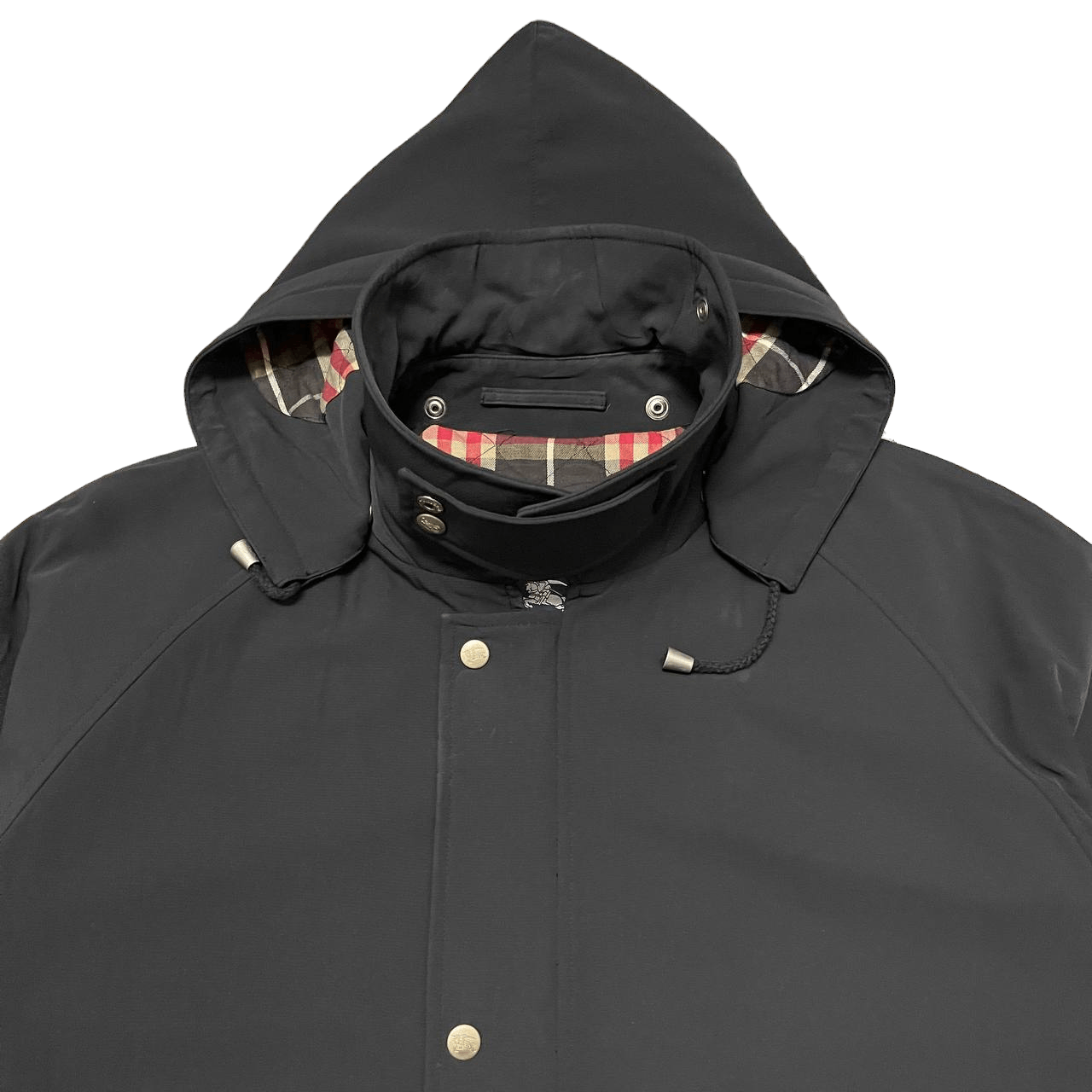 Burberry 🔥Pick🔥 Vtg Burberry London Red Nova Check Removable Hood Size US XL / EU 56 / 4 - 7 Thumbnail