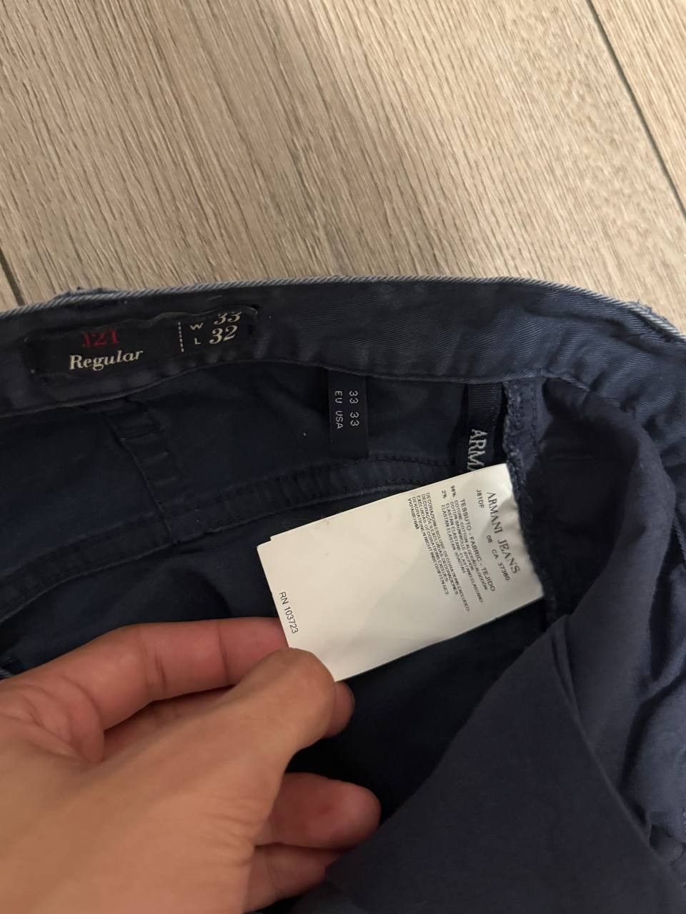 Armani Armani Jeans Mens Dress Pants 33x32 Blue Metal Logo Size US 33 - 4 Thumbnail