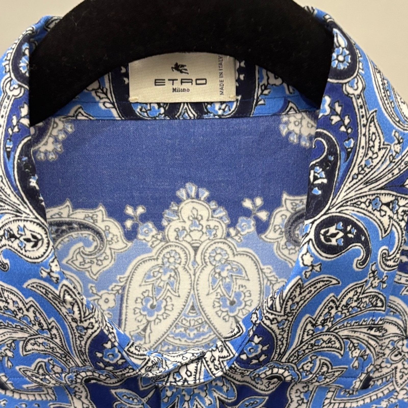 Etro NWT Etro Vibrant Blue and White Paisley Shirt Size L Size US L / EU 52-54 / 3 - 2 Thumbnail