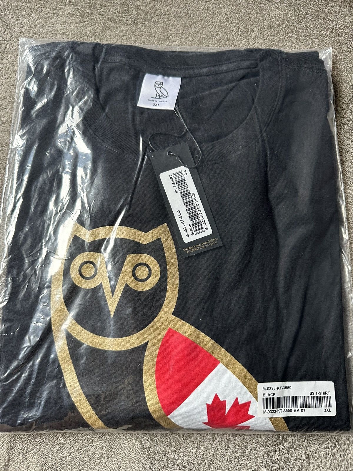 Drake × October's Very Own SIZE 3XL OVO CANADA FLAG OG OWL T-SHIRT TEE NEW with tags Size US XXL / EU 58 / 5 - 1 Thumbnail