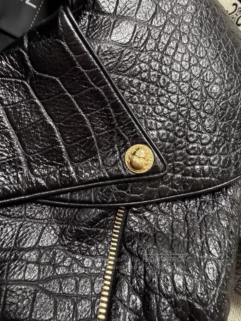 Chanel Chanel Crocodile pattern lotus leaf collar lapel long-slee Size XXS / US 00 / IT 34 - 4 Thumbnail