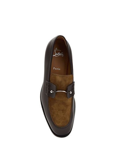 Christian Louboutin os11x0526 Chambelimoc Men's Leather Loafers in Brown Size US 12 / EU 45 - 4 Thumbnail