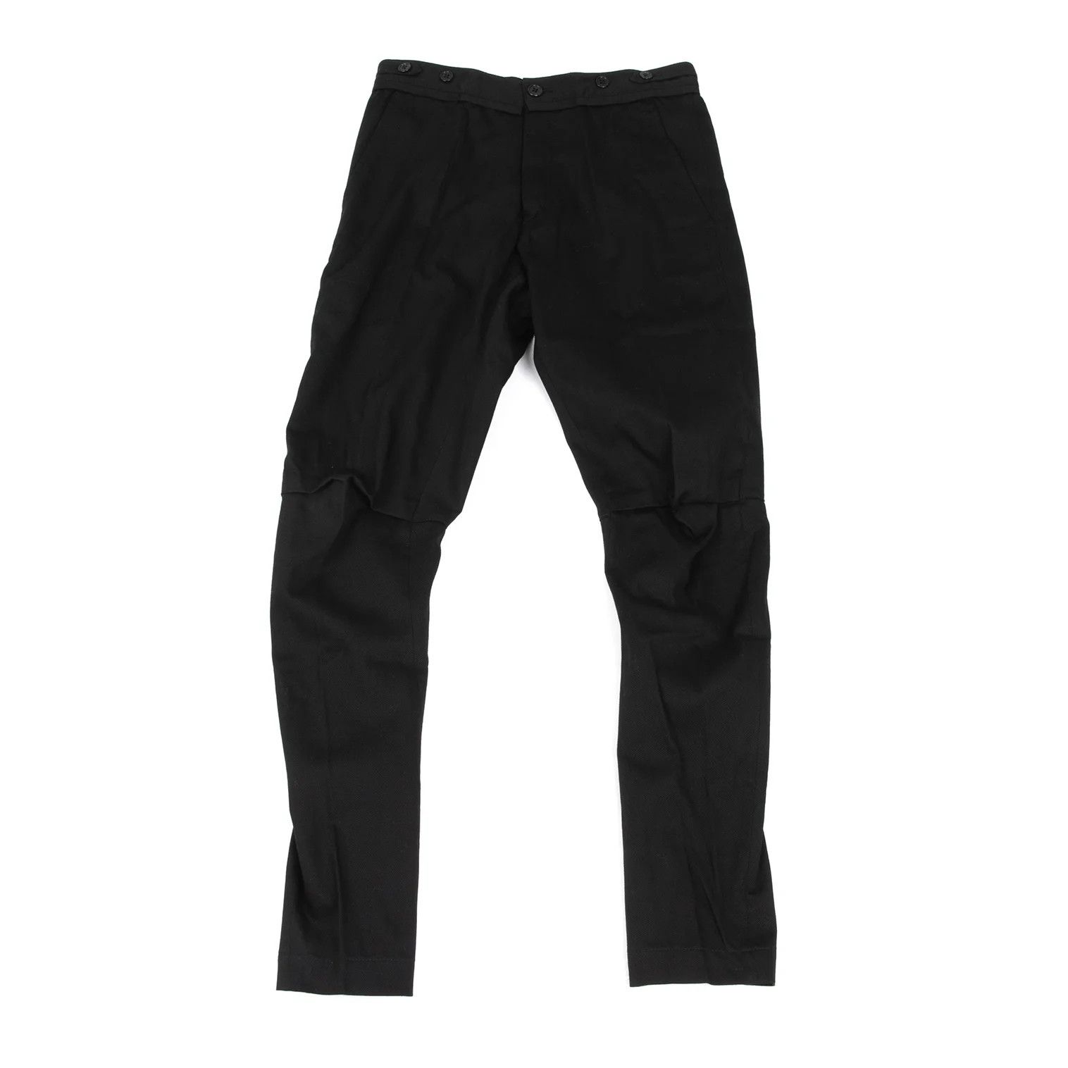 Ann Demeulemeester Cotton Neat Tuck Stretch Pants in Black XXS Size US 26 / EU 42 - 1 Thumbnail