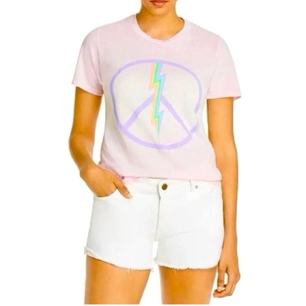 Designer Lauren Moshi x Aqua Pink Ombré Tee Lightning Bolt Small Size S / US 4 / IT 40 - 2 Thumbnail