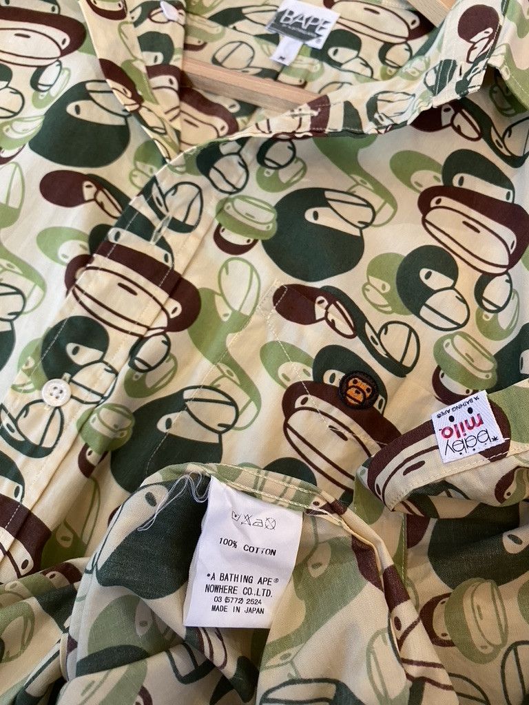 Bape Baby Milo by A Bathing Ape Toy Faces Camo Button Up Shirt Size US M / EU 48-50 / 2 - 7 Thumbnail