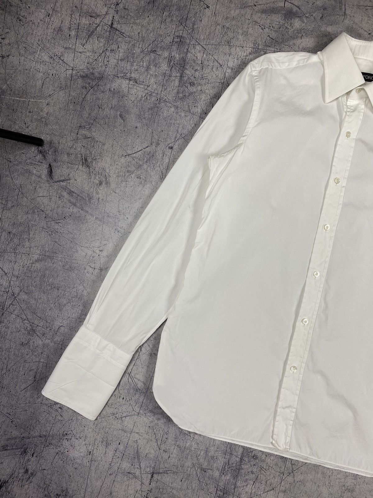 Tom Ford Tom Ford Cufflinks White Cotton Button Up Shirt Size US L / EU 52-54 / 3 - 4 Thumbnail