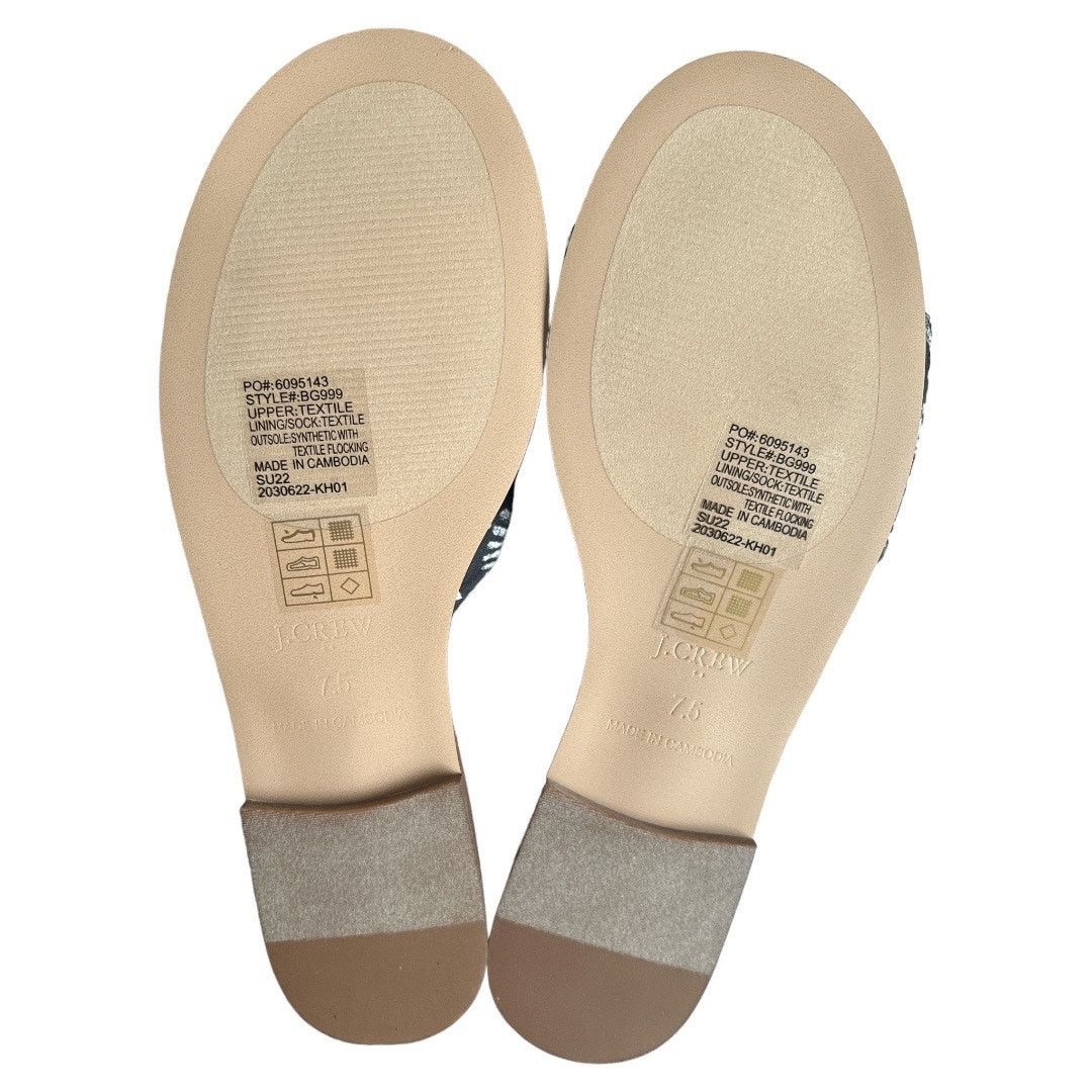 J.Crew J.CREW Black Ivory Printed Knot Slide Sandals w/ Box, US7.5 Size US 7.5 / IT 37.5 - 6 Thumbnail