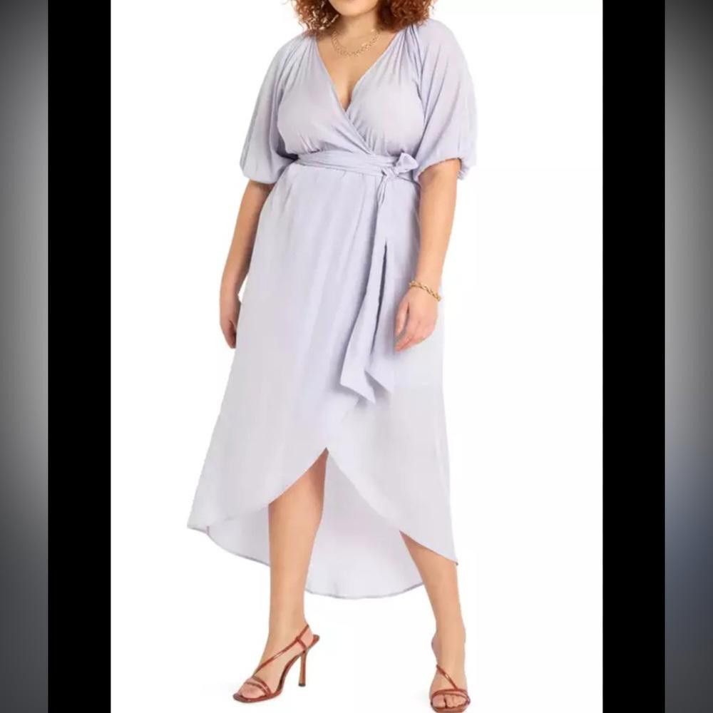 Designer ELOQUII l NWT Lavender Midi Dress 18 Size XXL / US 16-18 / IT 52-54 - 1 Thumbnail
