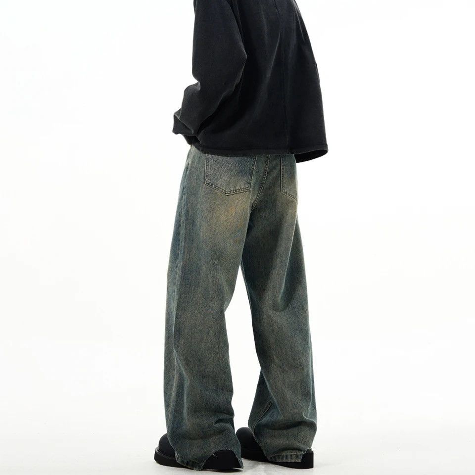 Denime × Japanese Brand × Vintage Simple Street Winter Baggy Stacked Blue Vintage Denim Pants Size US 29 - 2 Thumbnail