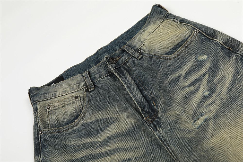 Vintage Men's retro ripped straight washed distressed loose jeans Size US 32 / EU 48 - 3 Thumbnail