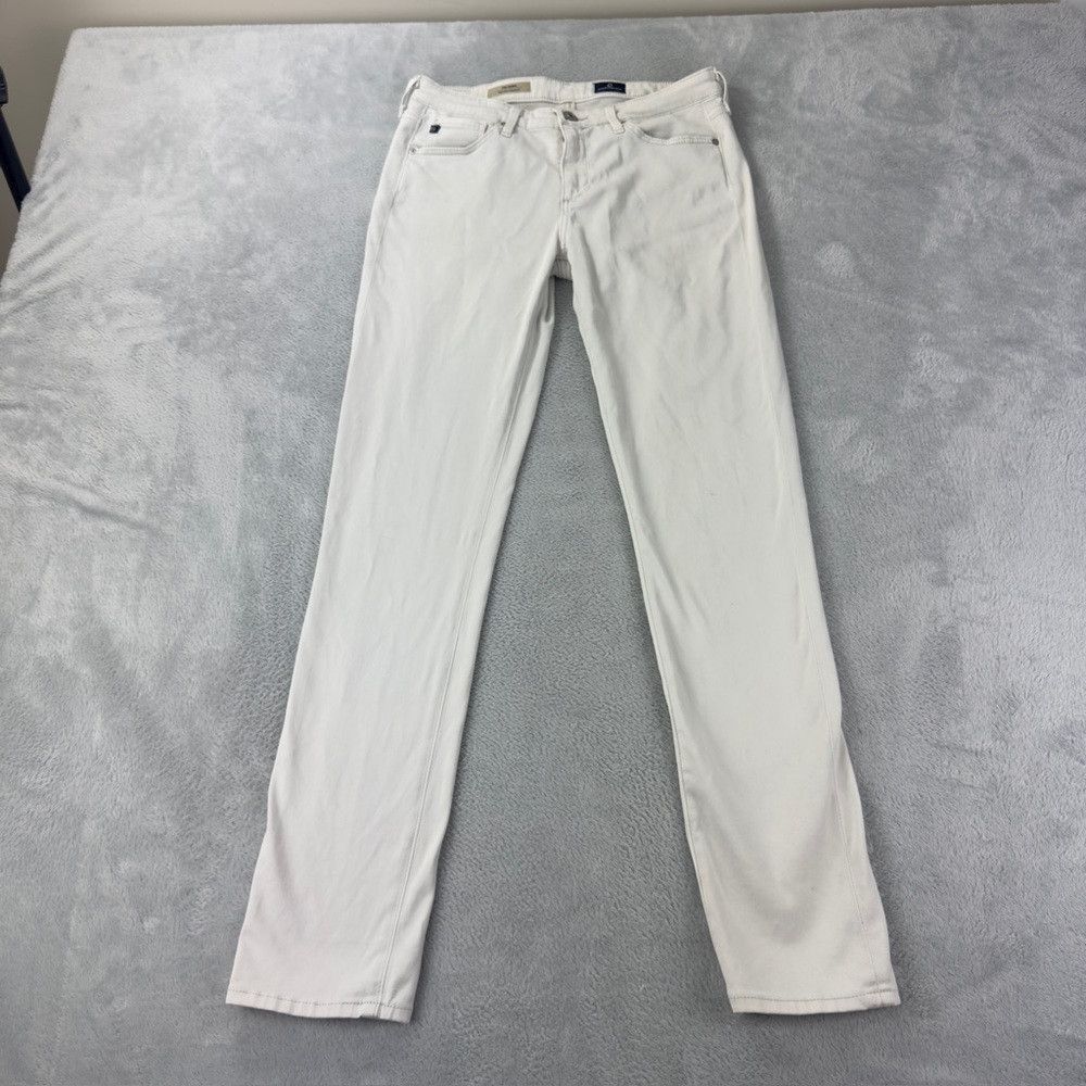 AG Adriano Goldschmied Ag Adriano Goldschmied Skinny Mid Rise Cigarette White Pant Size 27" / US 4 / IT 40 - 7 Thumbnail