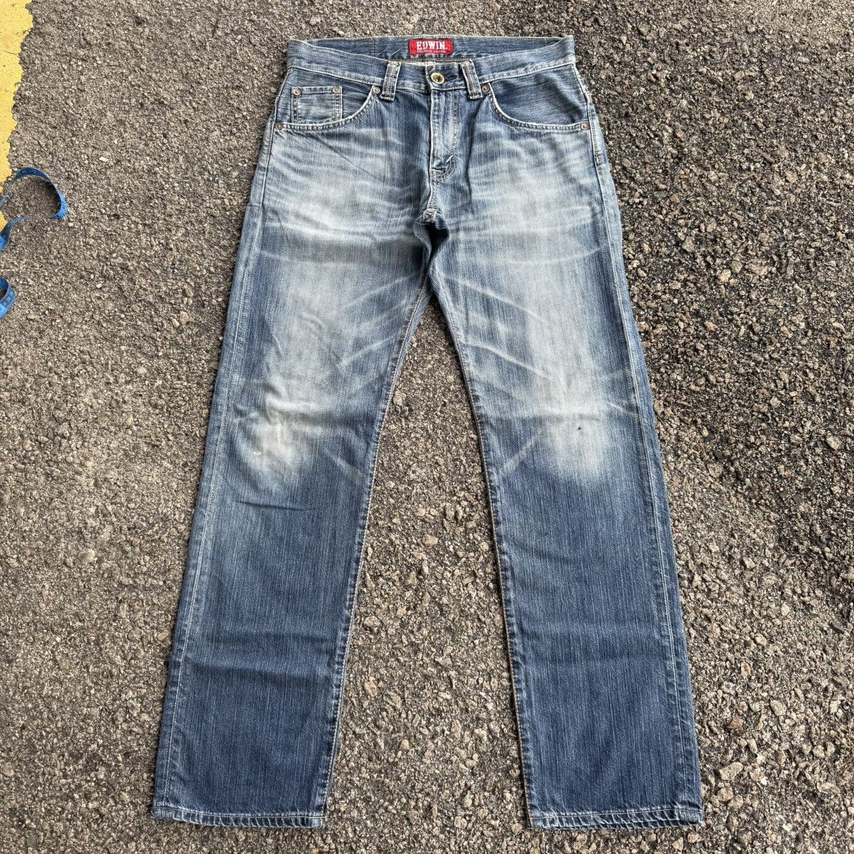 Edwin VINTAGE EDWIN 503 FADED DENIM JEAN PANTS Size US 35 - 2 Thumbnail