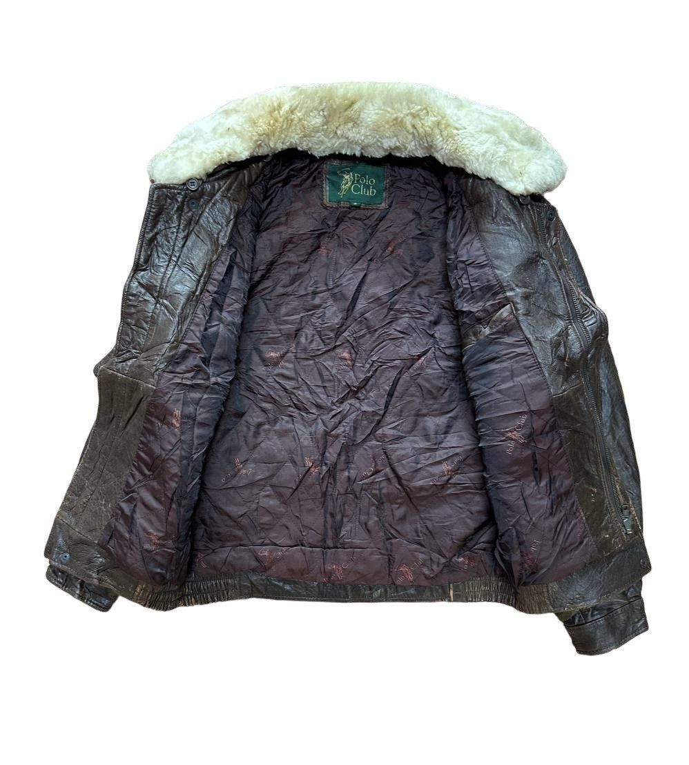 Beverly Hills Polo Club Vtg Polo Club Fur Collar Leather Jacket Size US M / EU 48-50 / 2 - 14 Thumbnail