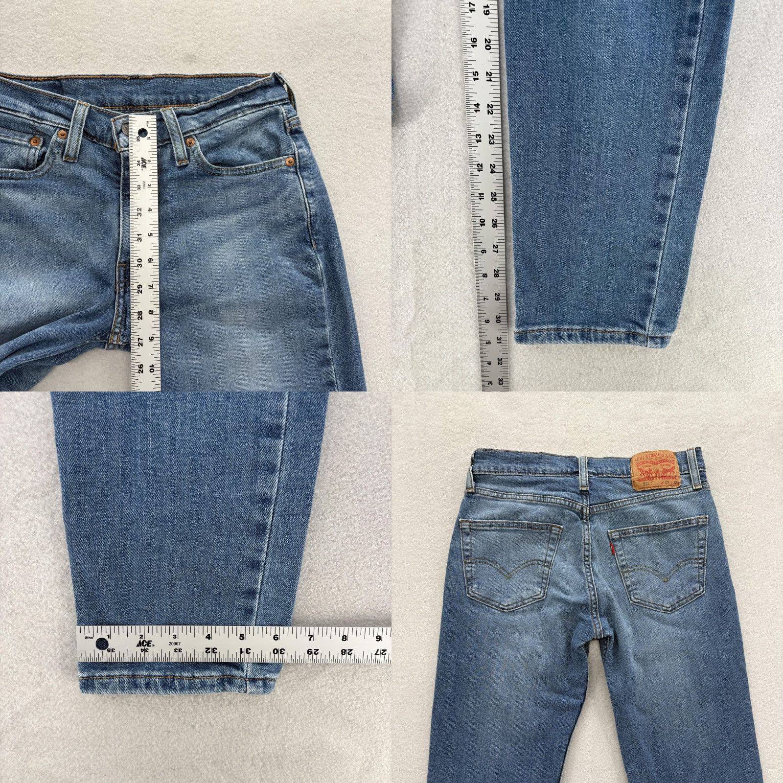 Levi's Levis 511 Jeans Mens 29x32 Blue Medium Wash Slim Straight Stretch Denim Casual Size US 29 - 8 Thumbnail