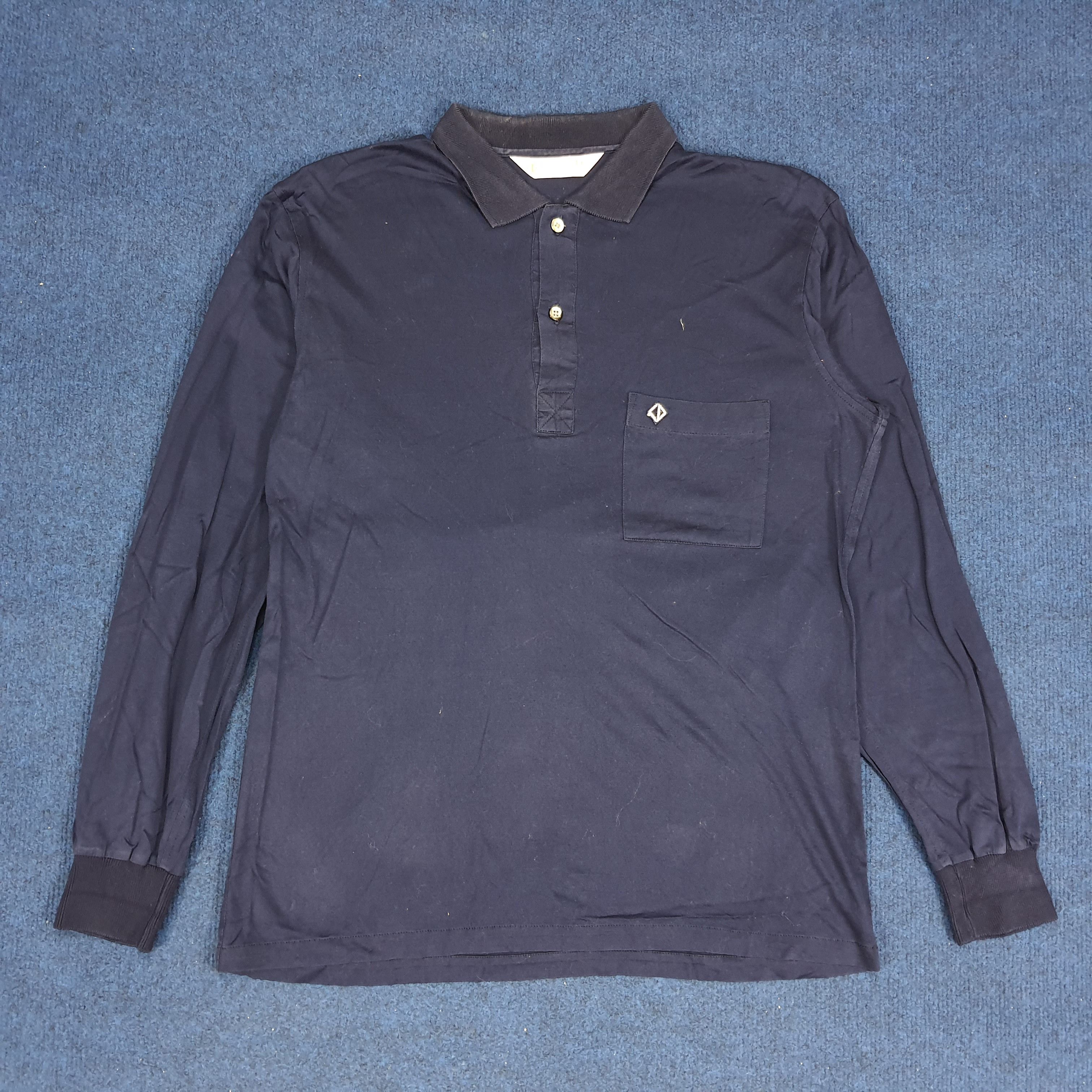 Christian Dior Monsieur × Vintage Vintage Christian Dior Sports Pocket Long Sleeve Polo Shirt Size US M / EU 48-50 / 2 - 1 Thumbnail
