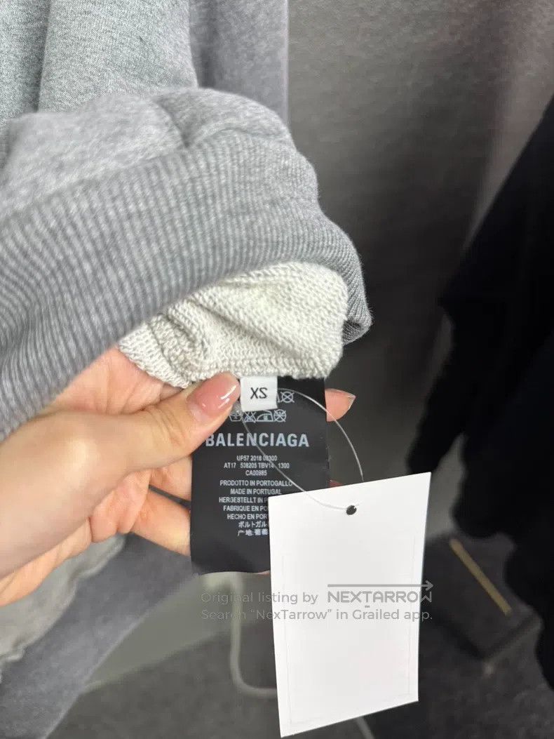 Balenciaga Balenciaga Grey Hooded Sweatshirt Size US XS / EU 42 / 0 - 5 Thumbnail