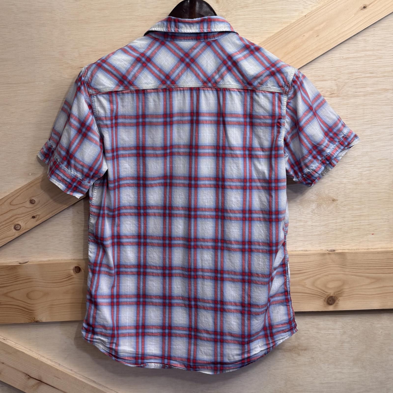 Designer American Standard Mens Med Short Sleeve Plaid Cowboy Western Size US M / EU 48-50 / 2 - 2 Thumbnail