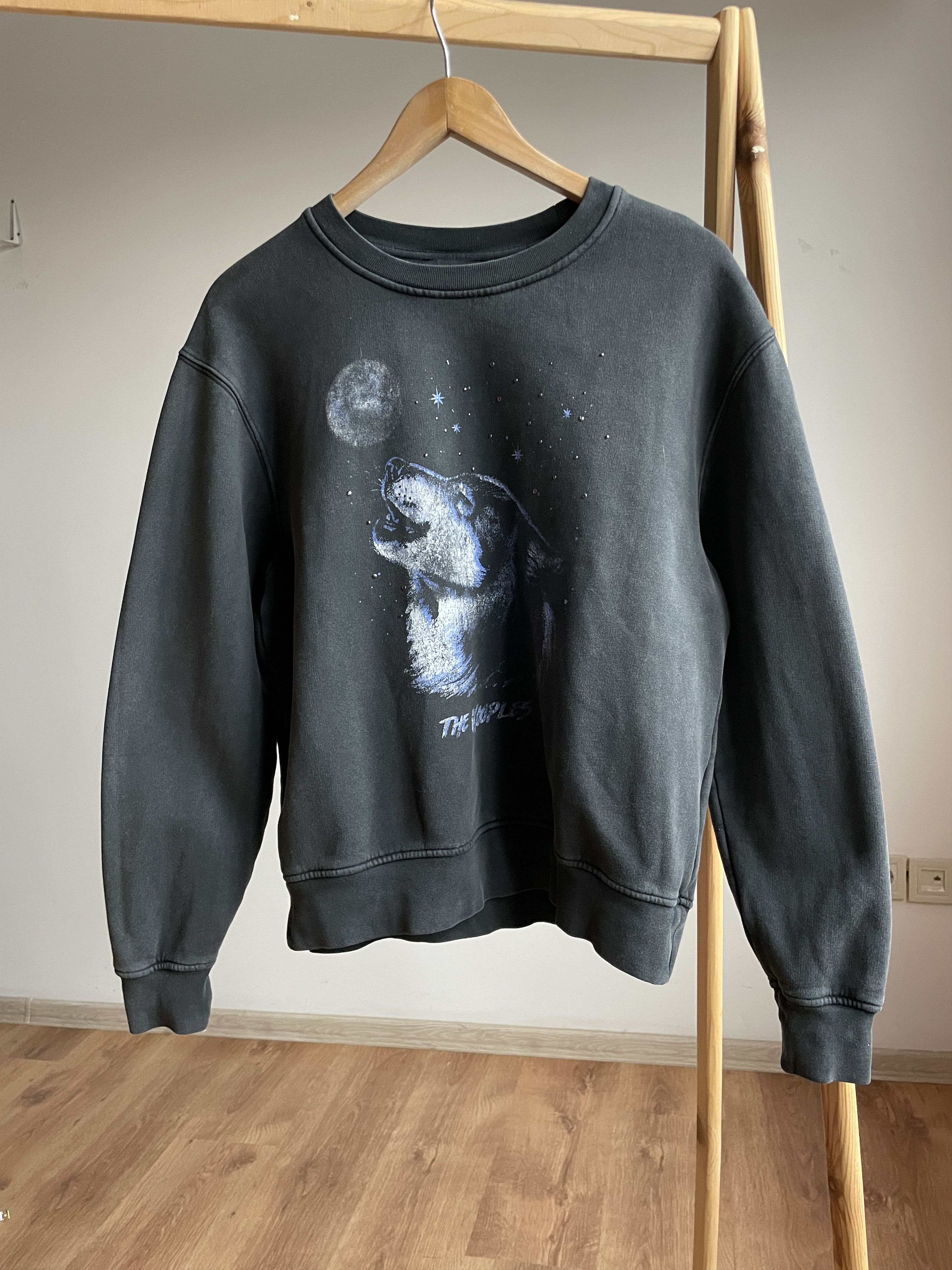 The Kooples The Kooples Washed Black Wolf Print Womens Sweatshirt Size 1 Size S / US 4 / IT 40 - 1 Thumbnail