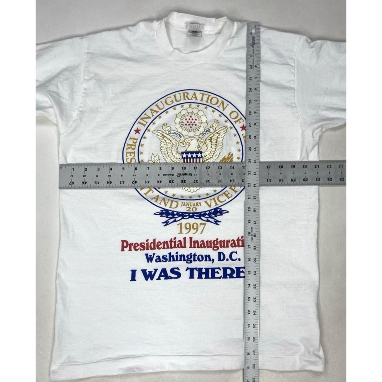 Fruit Of The Loom Vintage President Inauguration 1997 Graphic Shirt Men Large 90s Single Stitch Size US L / EU 52-54 / 3 - 7 Thumbnail