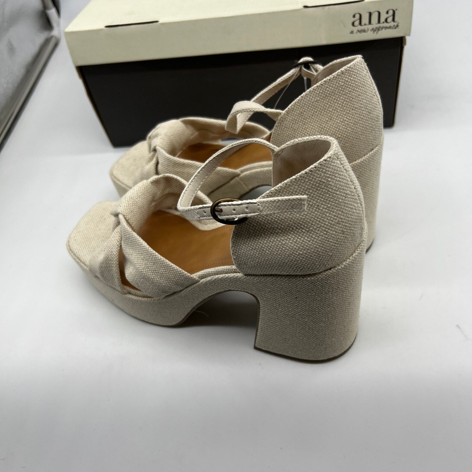 Other a.n.a Womens Holland Heeled Sandals Denim Platform Size US 8 / IT 38 - 5 Thumbnail