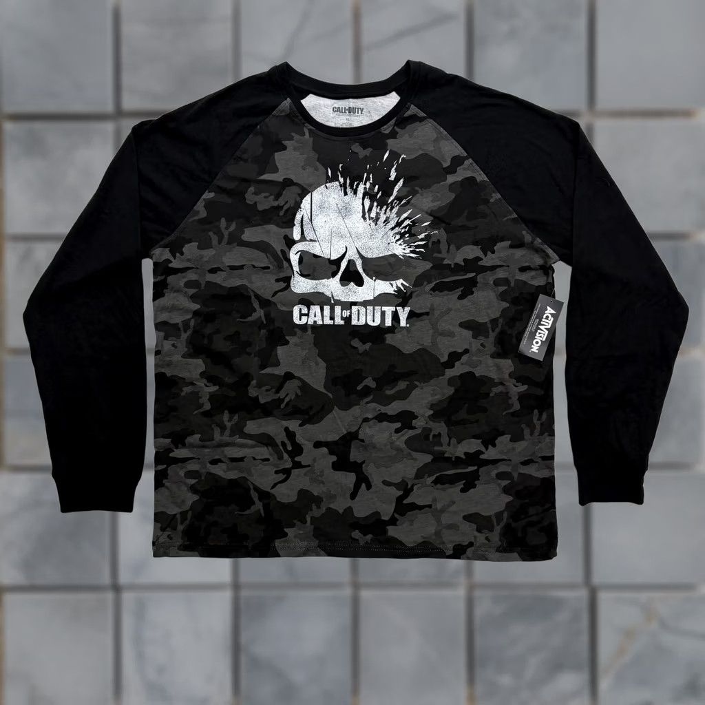 Vintage VINTAGE Call of Duty Skull Camo Shirt Mens XL Gray Black Long Sleeve Graphic Tee Size US XL / EU 56 / 4 - 1 Thumbnail
