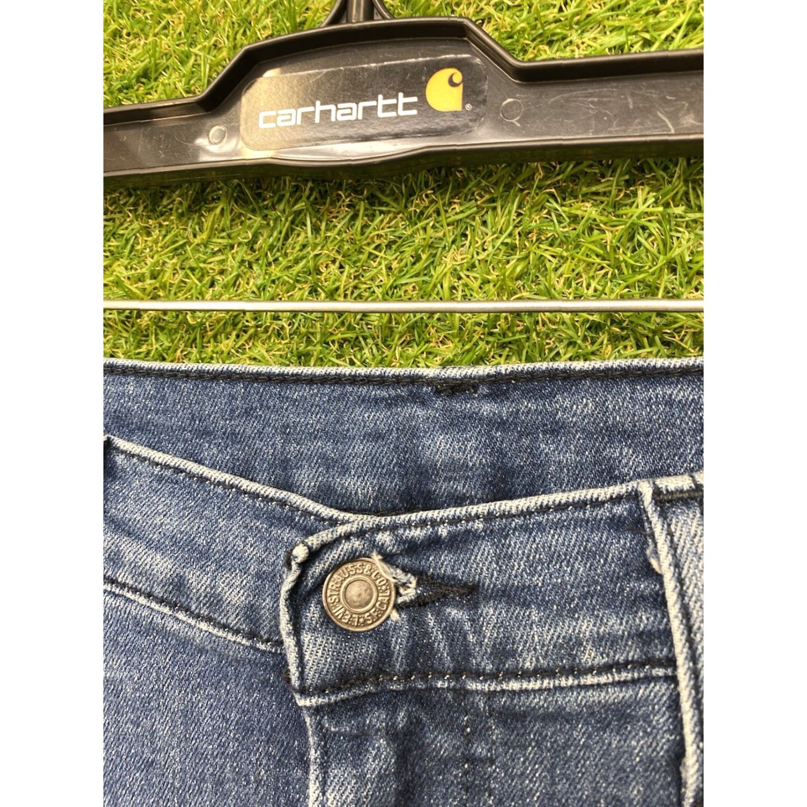 Levi's Levis Jeans Mens 36x34 Slim Straight Whiskered Fade Medium Wash Blue Y2K Size US 36 / EU 52 - 3 Thumbnail