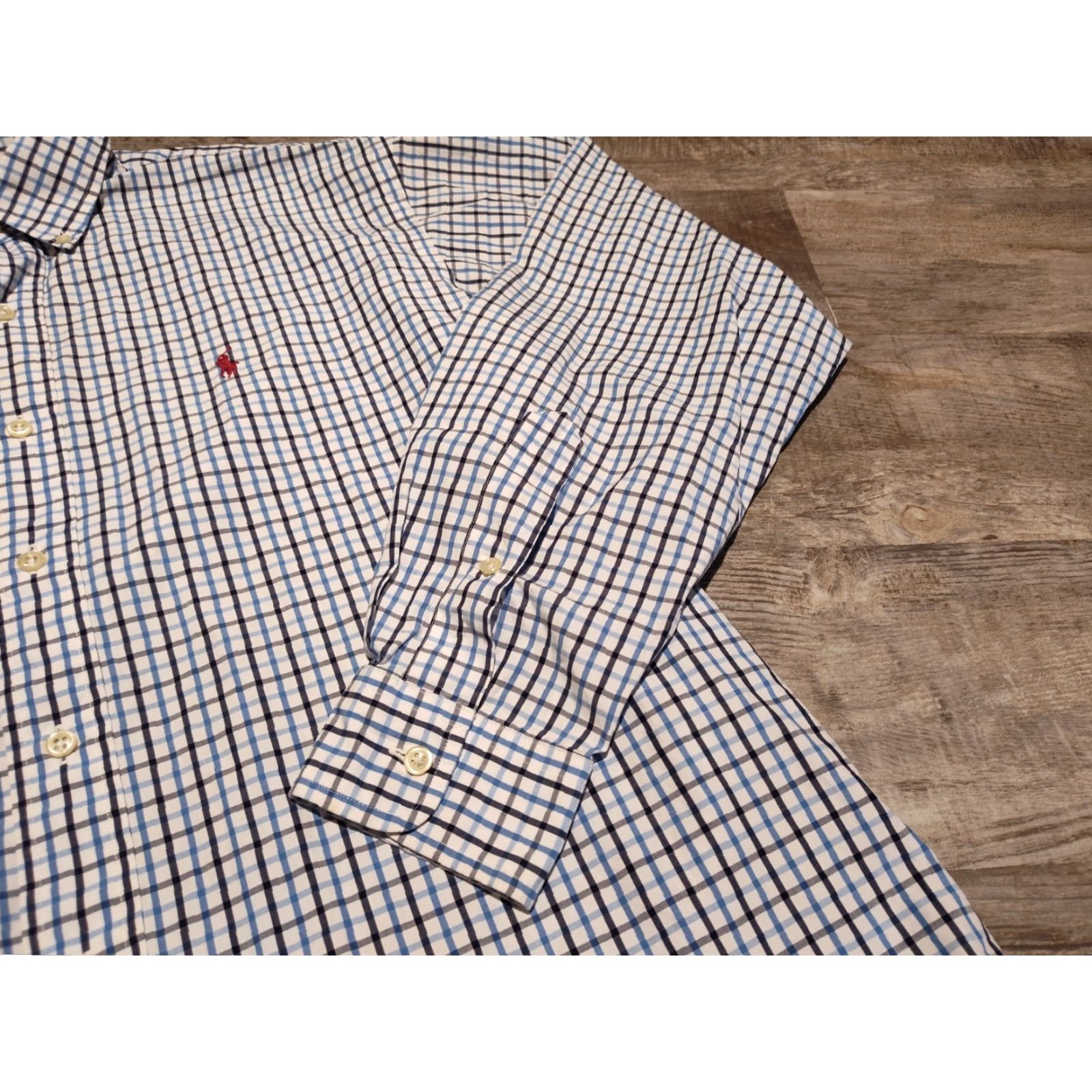 Polo Ralph Lauren VINTAGE Polo Ralph Lauren Men’s Button-Down Shirt Large Blue White Gingham Collared Long Sleeve Casual Mens Size US M / EU 48-50 / 2 - 3 Thumbnail