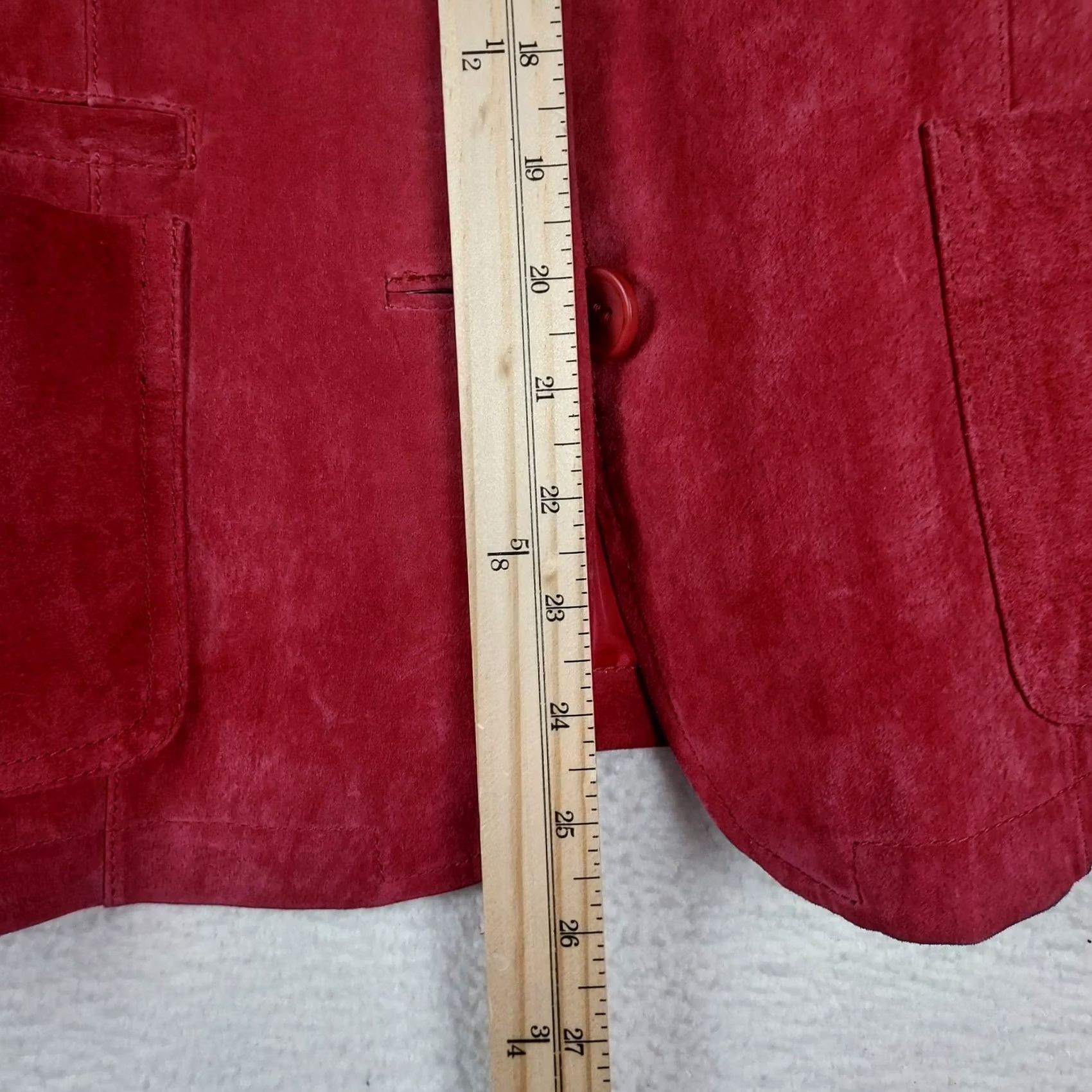 Vintage VINTAGE Chadwicks Womens Blazer Jacket 14 Pink Berry Suede Leather Mid-Length Button Casual Business Womens Classic 90s Size XL / US 12-14 / IT 48-50 - 6 Thumbnail