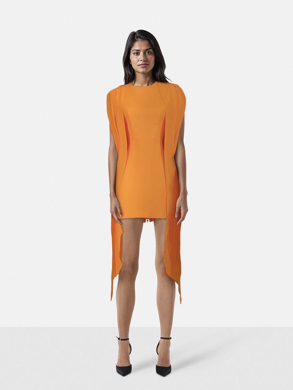 Alex Perry Orange Drape Detail Bodycon Dress Size M / US 6-8 / IT 42-44 - 1 Thumbnail