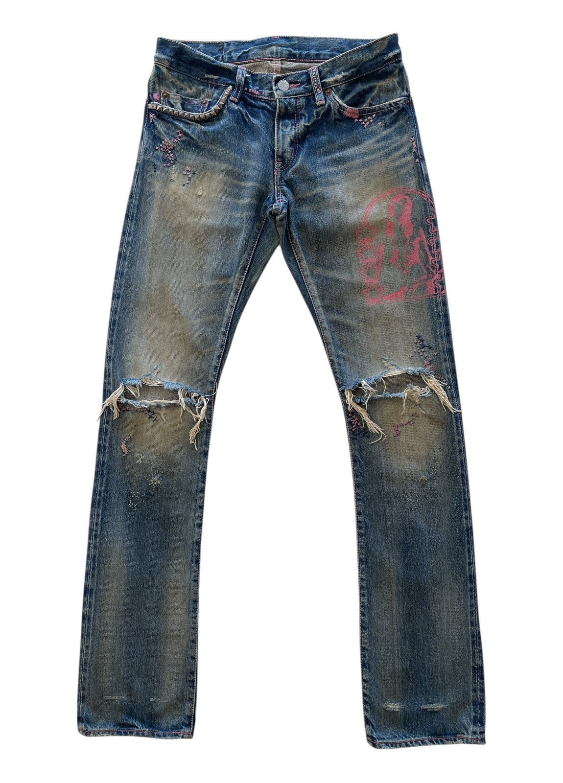 Hysteric Glamour Hysteric Glamour Distressed Rusty Flare Selvedge Denim Size 28" / US 6 / IT 42 - 1 Thumbnail