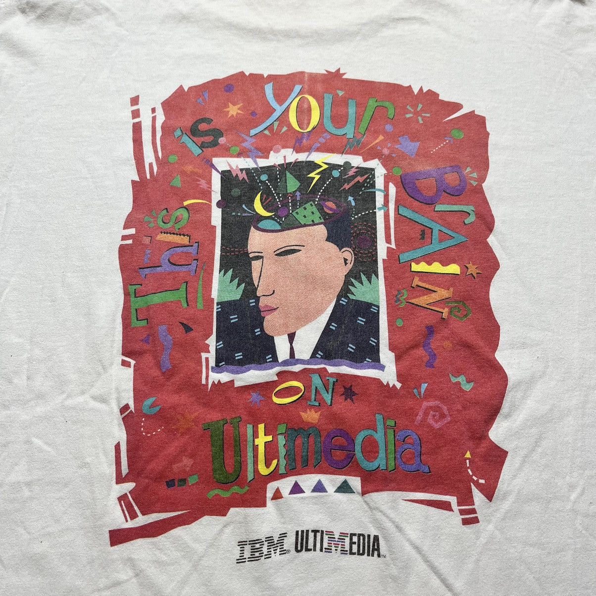 Vintage Vintage 90's IBM Multimedia Tech Art Tee Size US XL / EU 56 / 4 - 15 Thumbnail
