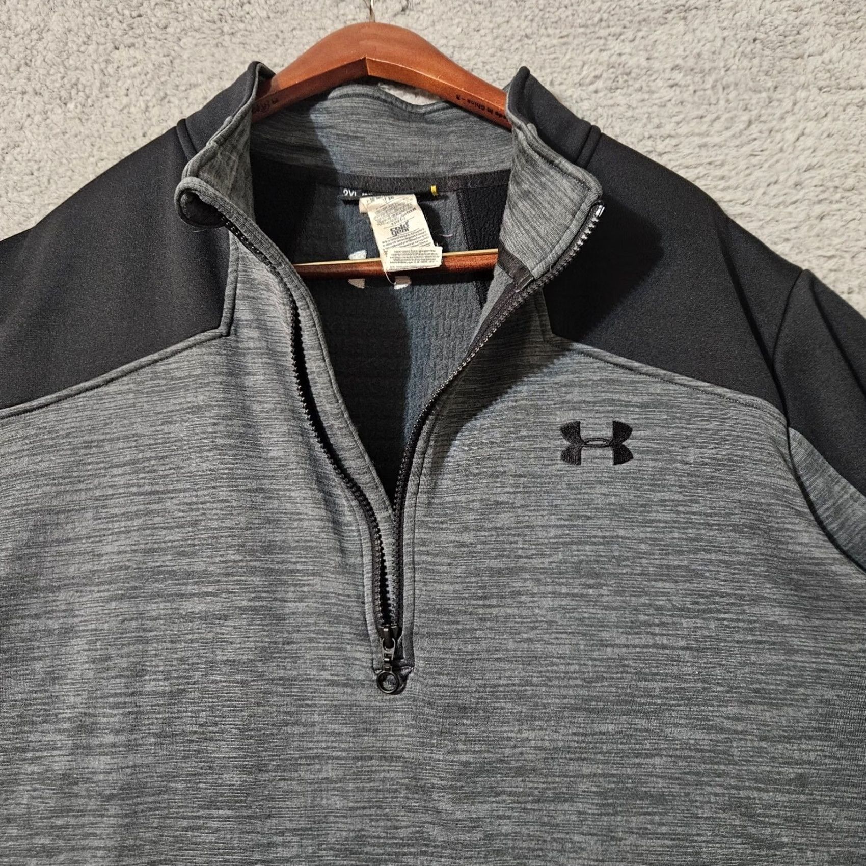Under Armour Under Armour Mens 2XL XXL 1/4 Zip Sweatshirt Gray Black Size US XXL / EU 58 / 5 - 2 Thumbnail