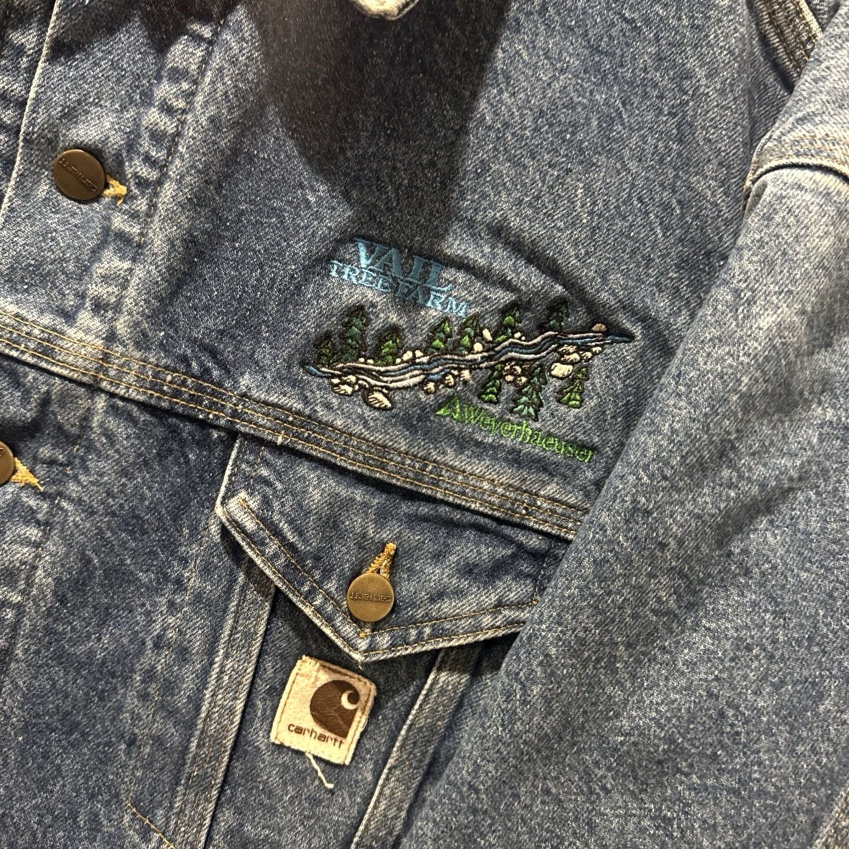 Carhartt VINTAGE Carhartt Jacket Denim Blanket Lined Trucker J11 DST Tall Size XL Men’s Size US XL / EU 56 / 4 - 3 Thumbnail