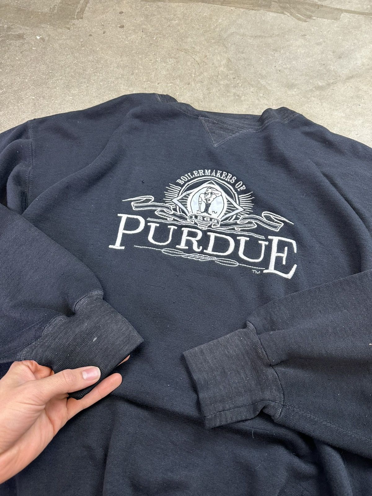Vintage vintage 90s purdue collegiate spellout crewneck Boxy XL Size US XL / EU 56 / 4 - 6 Thumbnail