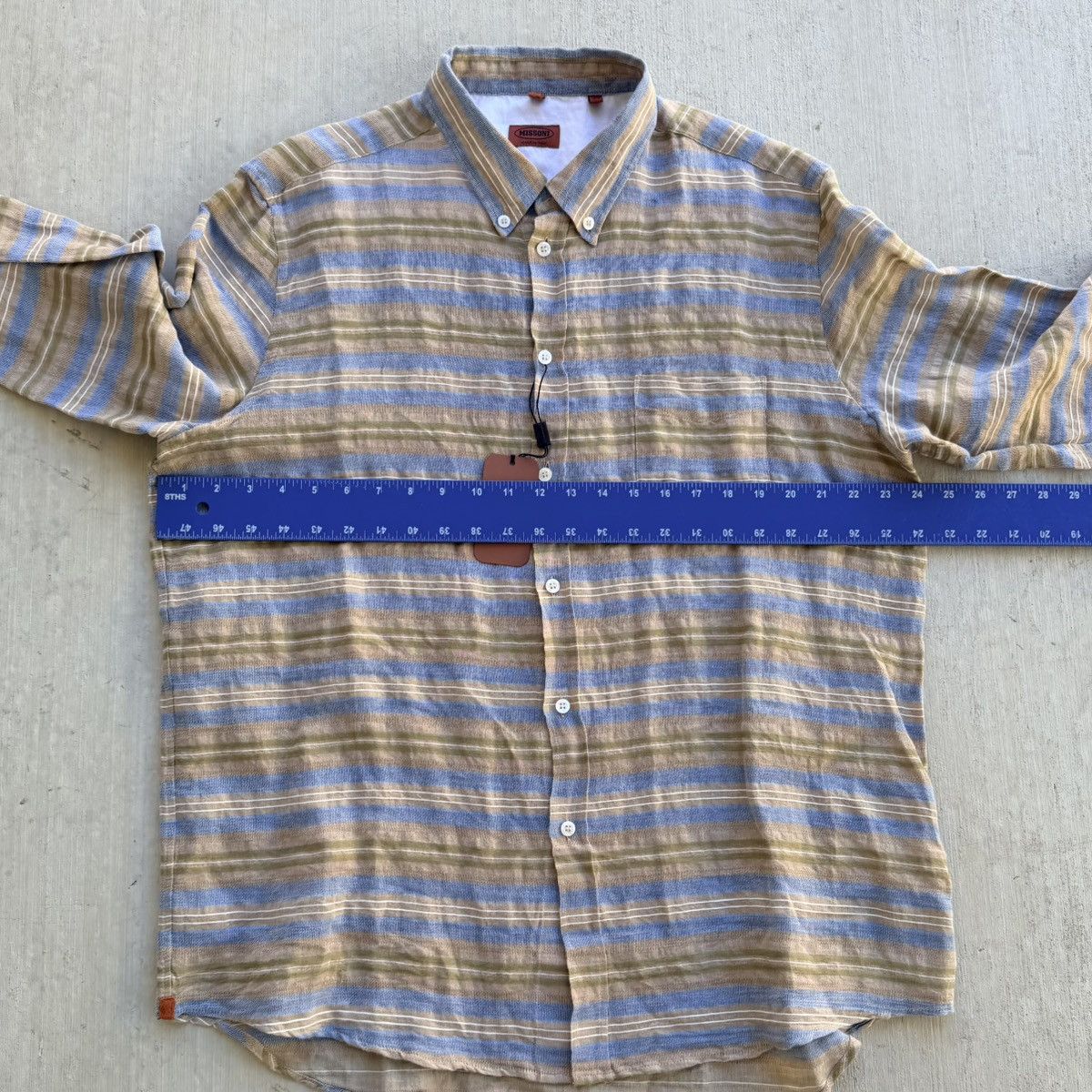 Missoni Missoni Orange Label Shirt Men Size 54 Linen Blend Striped Size US XL / EU 56 / 4 - 11 Thumbnail