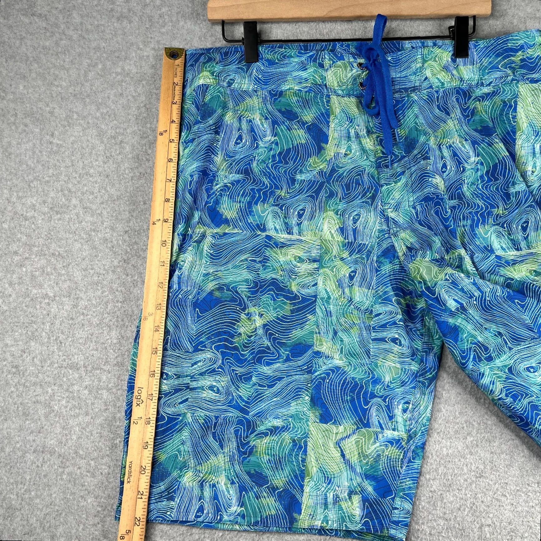 Vintage Reel Legends Mens Board Shorts Blue Green Geometric Bathing Suit Surf 36 Size US 36 / EU 52 - 5 Thumbnail