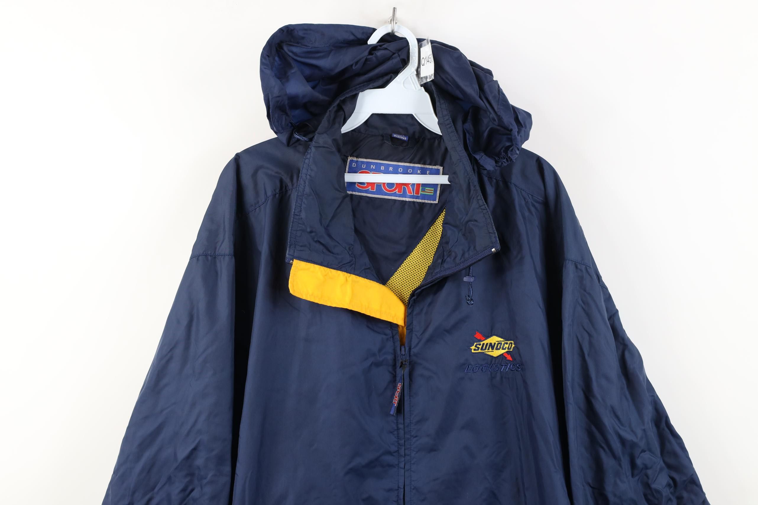 Vintage Vintage 90s Sunoco Gas Full Zip Hooded Windbreaker Jacket Size US XL / EU 56 / 4 - 2 Thumbnail