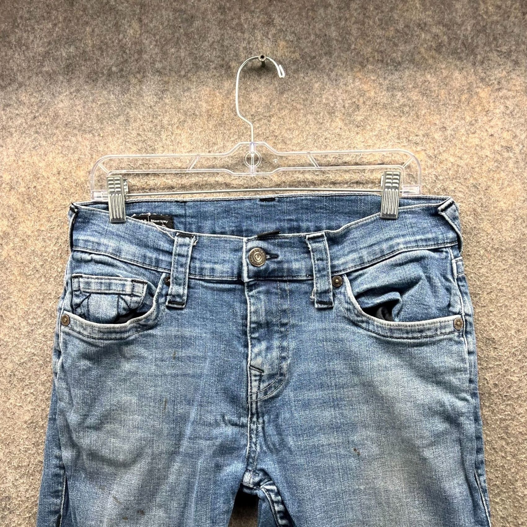 True Religion VINTAGE True Religion Jeans Mens 30 Blue Denim Washed Relaxed Skinny Rocco Ripped Jeans Boys? Size US 30 / EU 46 - 4 Thumbnail