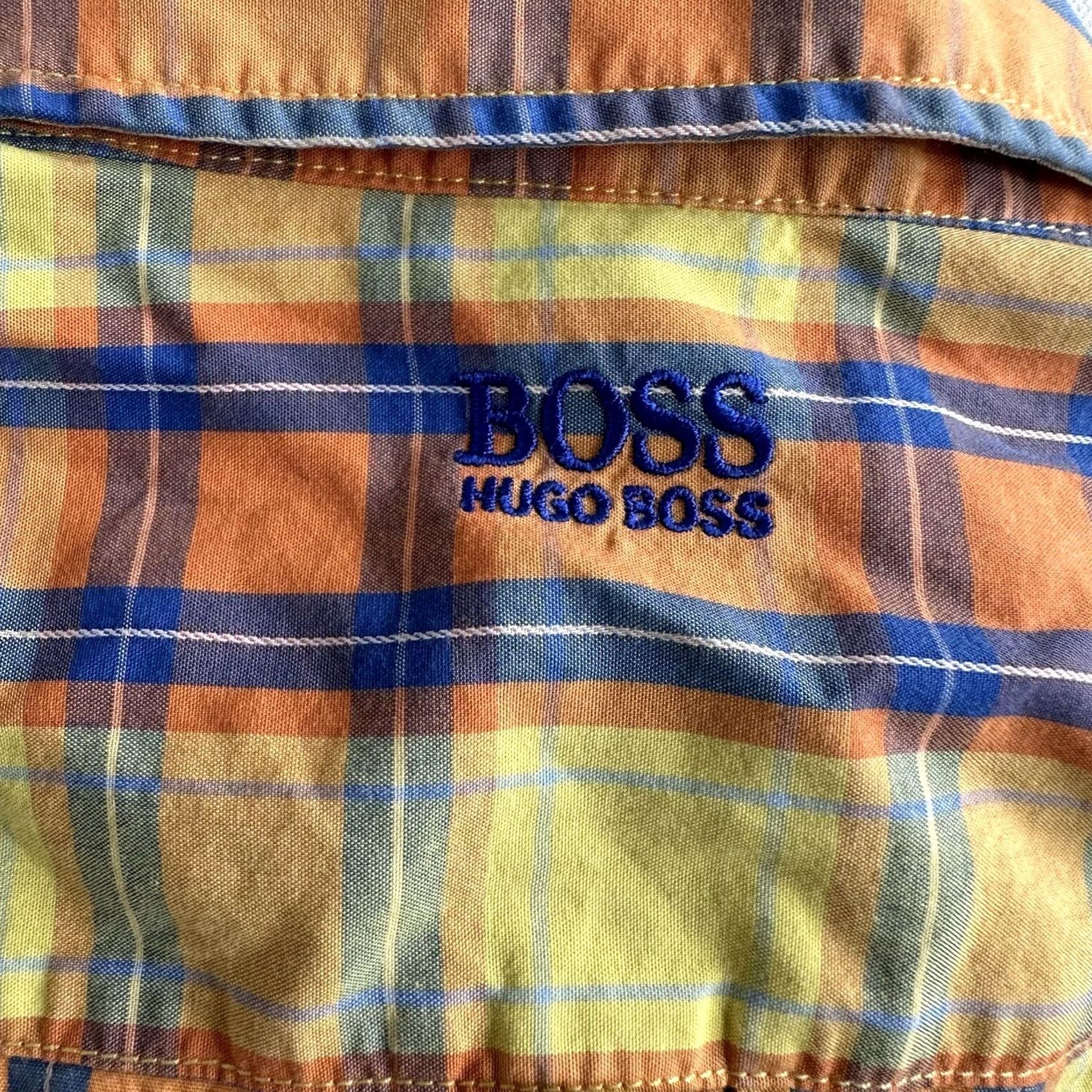 Hugo Boss HUGO BOSS Green Label Button-Up Short Sleeve Plaid Shirt Cotton Size Small Multicolor Men Regular Shirt Size US S / EU 44-46 / 1 - 3 Thumbnail