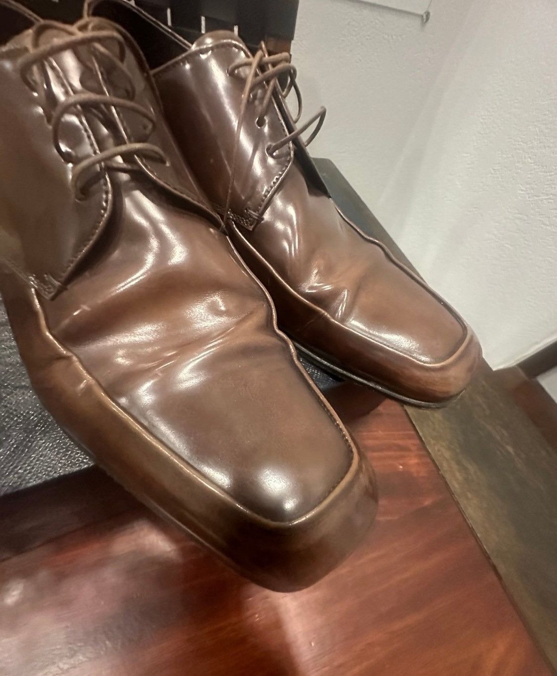 Prada Authentic Prada Men's Saffiano Leather Lace-Ups shoes Sz 8”5 Size US 8.5 / EU 41-42 - 9 Thumbnail