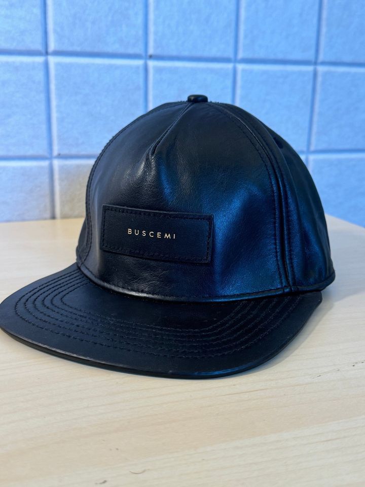 Buscemi Mens cheapest Postback Oceano Smooth Cow Leather Hat SAMPLE