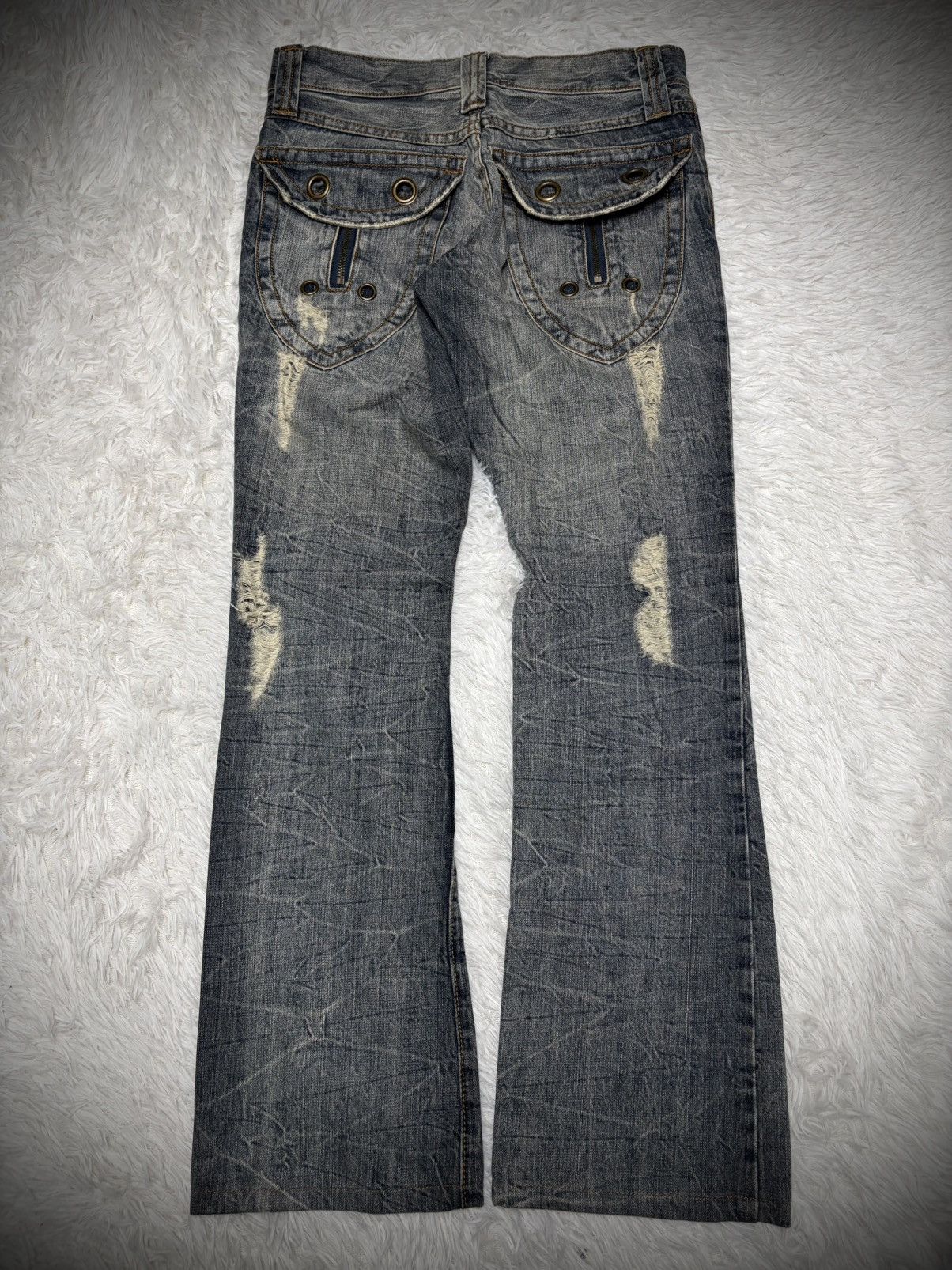 If Six Was Nine Rare Semantic Design acid wash distressed bootcut jeans Size US 29 - 5 Thumbnail
