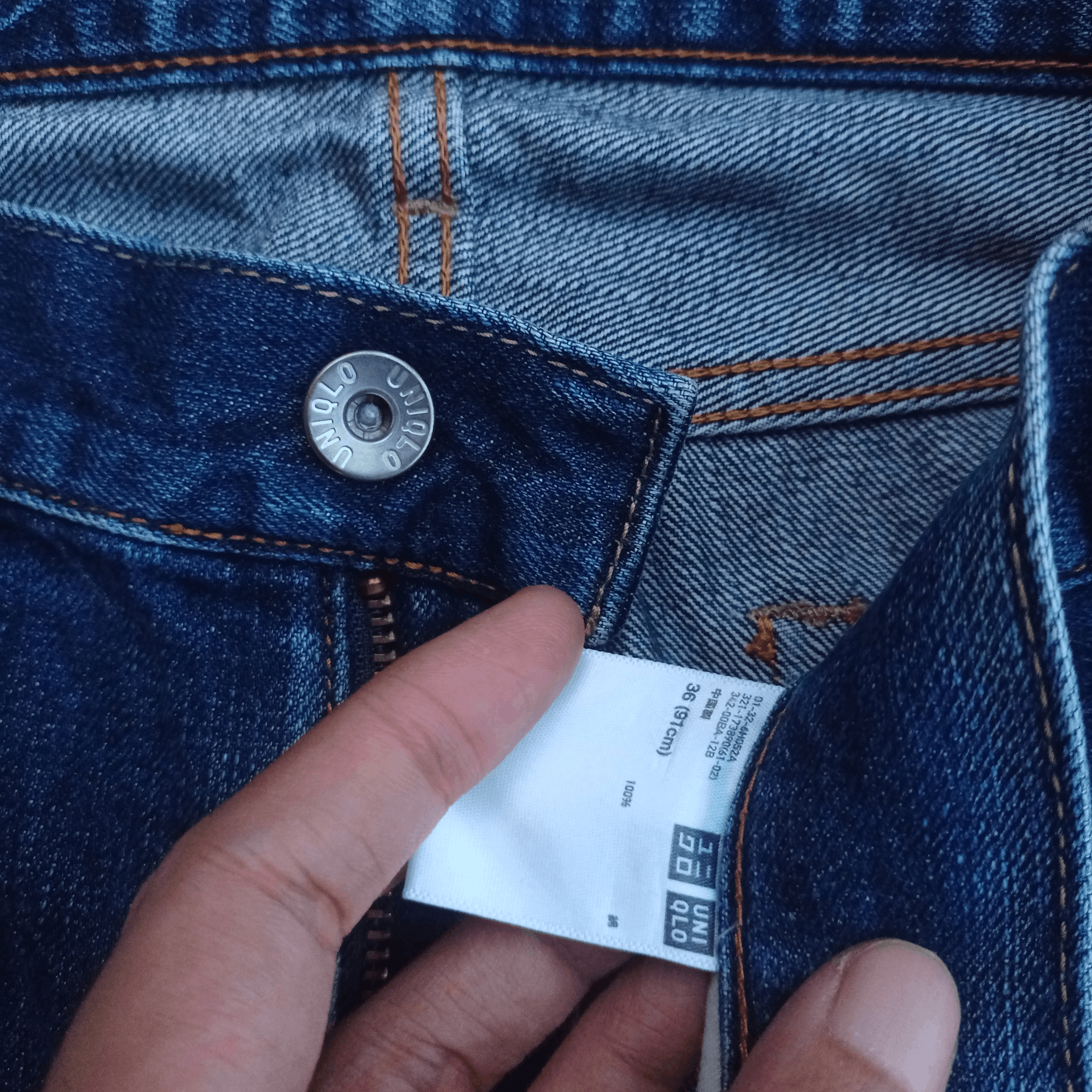 Japanese Brand × Uniqlo Vintage Japanese Uniqlo Selvedge Distressed Loose Jeans Size US 35 - 3 Thumbnail