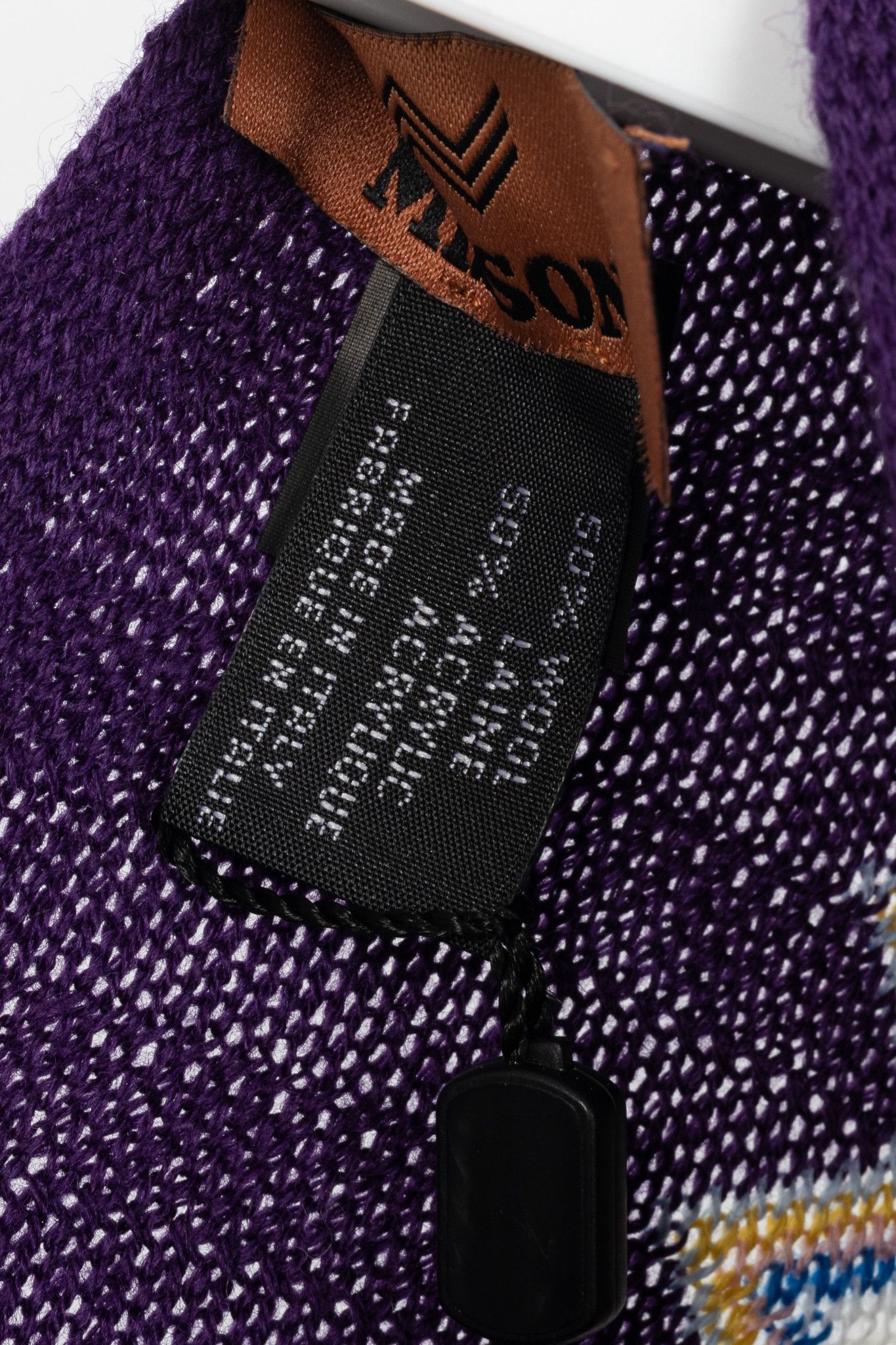 Missoni Missoni Purple Chevron Wool-Knit Fringe Poncho Size ONE SIZE - 9 Thumbnail