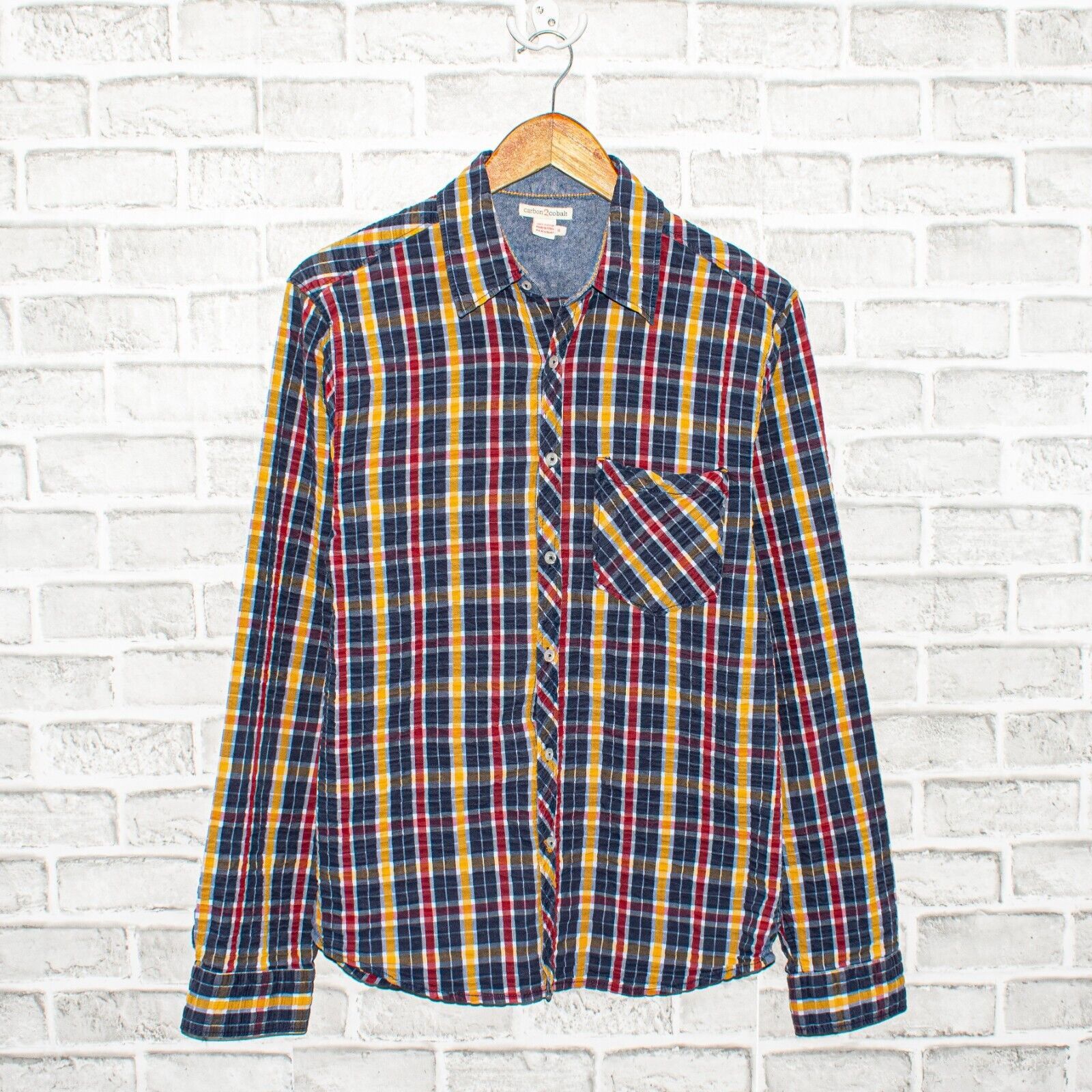 Carbon2Cobalt Carbon 2 cobalt Button up Shirt Crinkled Cotton Blue yellow Size US S / EU 44-46 / 1 - 1 Thumbnail