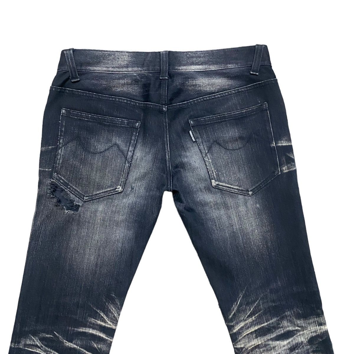 Tornado Mart Tornado Mart Clawmark Black Denim Cropped Jeans Distressed Size US 30 / EU 46 - 9 Thumbnail