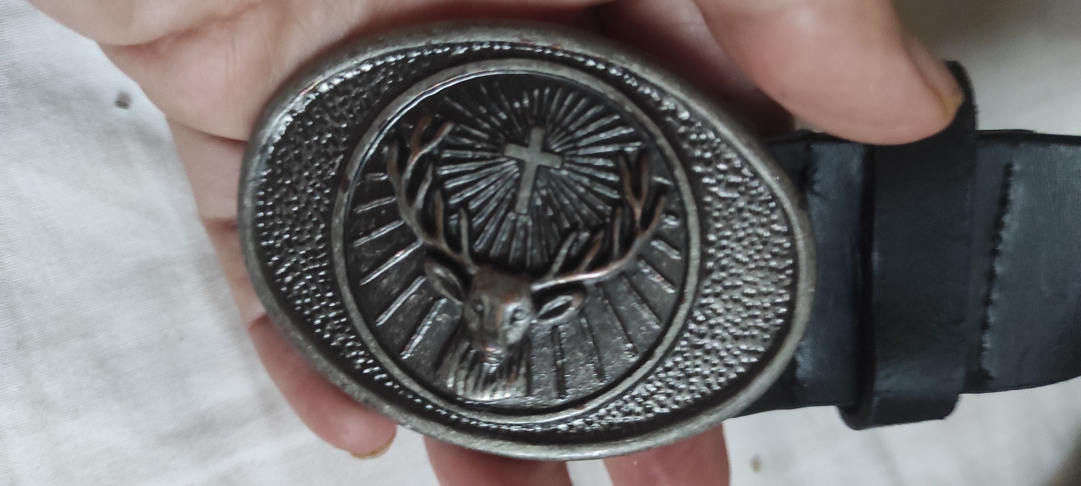Jagermeister Classic Jagermeister Logo Belt in Black Leather - 95cm Size ONE SIZE - 4 Thumbnail